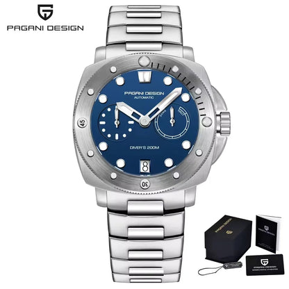 PAGANI DESIGN Men's Watches New Diver Automatic Mechanical Watch Sapphire Stainless Steel Sport 20 Bar Clock