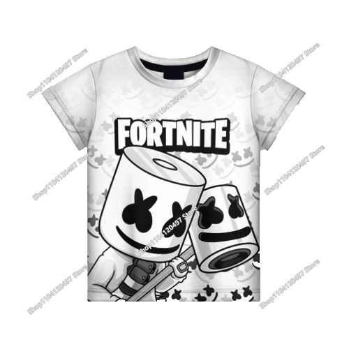 T-shirt Fortnite 2026 para rapaz, verão, anime, gaming, T-shirt para todos, camisola gira, T-shirt básica Battle Gamer, manga curta para homem