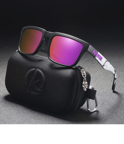 2025 Kdeam Polarized Sunglasses for Men Women Fashion Unisex Brand Trendy Outdoor Eyewear For Couple Mirror red lens
