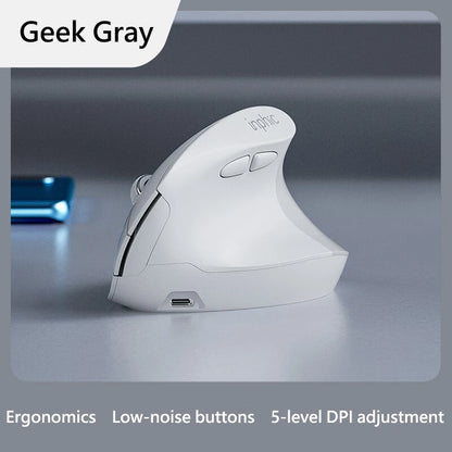 Ratón inalámbrico vertical Inphic X9 PRO con carga rápida Type-C, ergonómico y silencioso, para oficina, portátil, PC, ordenador y gaming