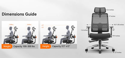 NEWTRAL MagicH-BPro Ergonomic Chair with Footrest Auto Following Backrest Headrest Adaptive Lower Back Support Adjustable Armrest
