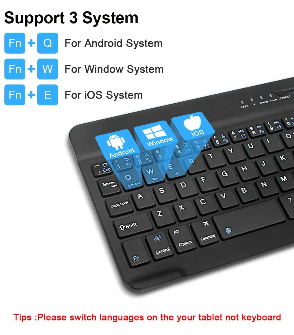 Mini-Bluetooth-Tastatur RGB kabellose Tastatur 10 Zoll beleuchtete Tastatur mit Hintergrundbeleuchtung Touchpad-Tastatur für iOS Android Windows iPad