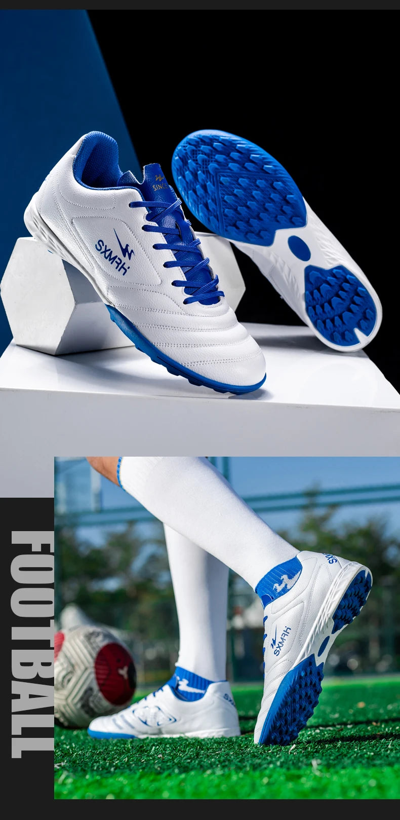 Double Star Men's Genuine TF Turf Soccer Shoes, for Primary School Students, Teenagers, Adults & Kids, Professional Training and Match