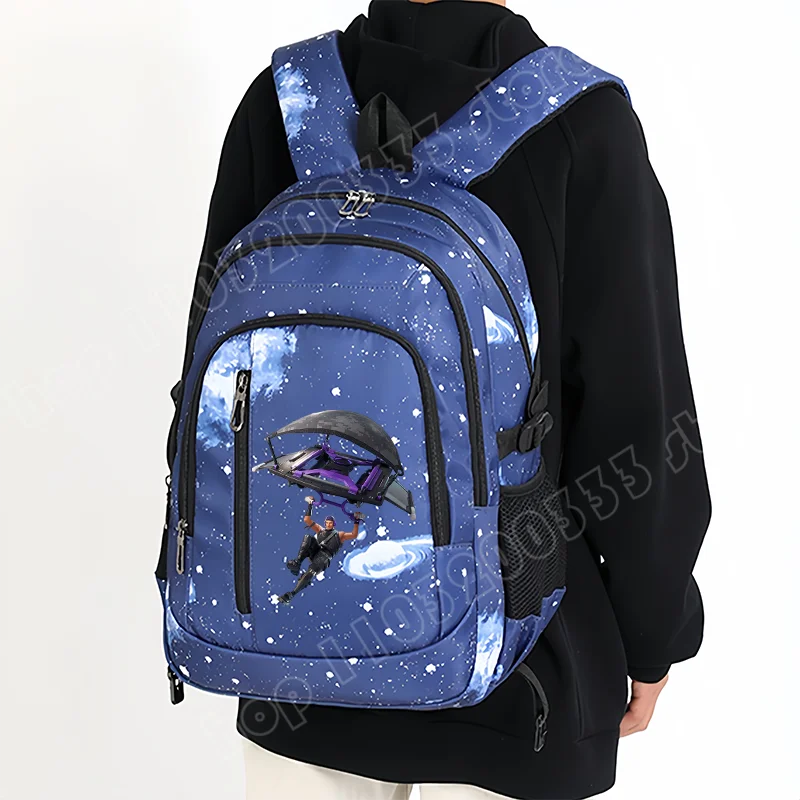 Fortnite Starry Sky Backpack Large Capacity Waterproof Laptop Bag Game Character Print Student Pack Boys and Girls Back to School Bag