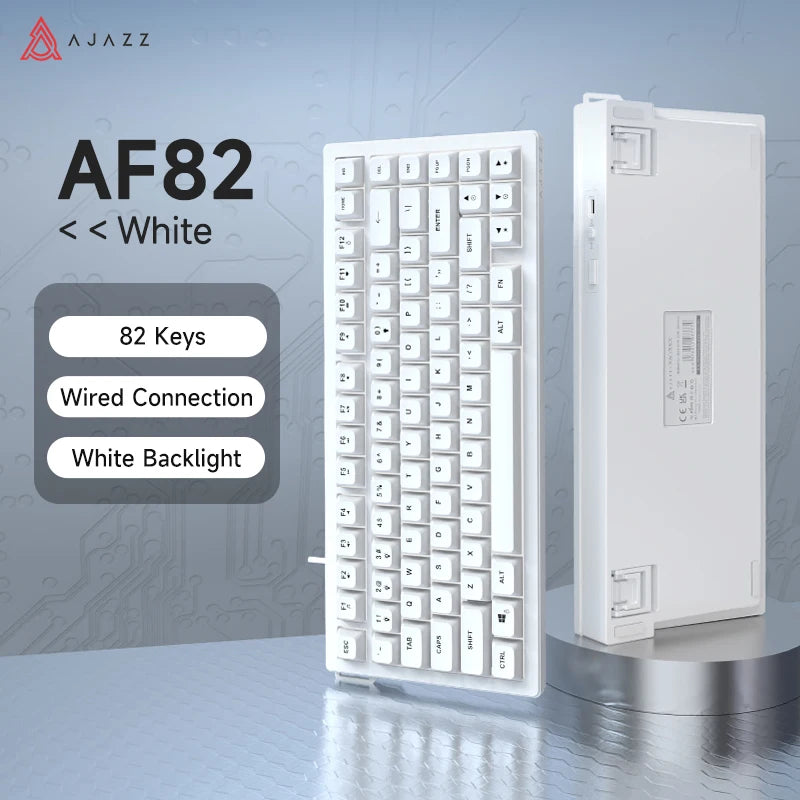 AJAZZ AF82 Office Low Profile Tastatur RGB kabelgebundene/kabellose Gaming-Tastatur 75% Layout 82 Tasten 4000mAh Akku für Win/Mac
