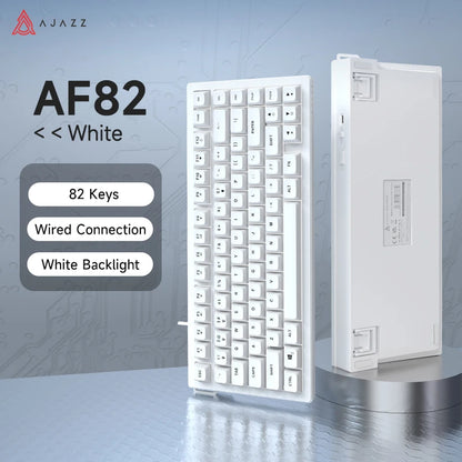 AJAZZ AF82 Office Low Profile Tastatur RGB kabelgebundene/kabellose Gaming-Tastatur 75% Layout 82 Tasten 4000mAh Akku für Win/Mac