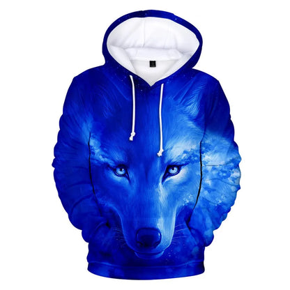 Cool Space Galaxy Wolf Hoodie Hoodies Men Bright Wolf Fashion Handsome Wolf Hoodies Spring Autumn Pullovers Sweatshirts Sweat