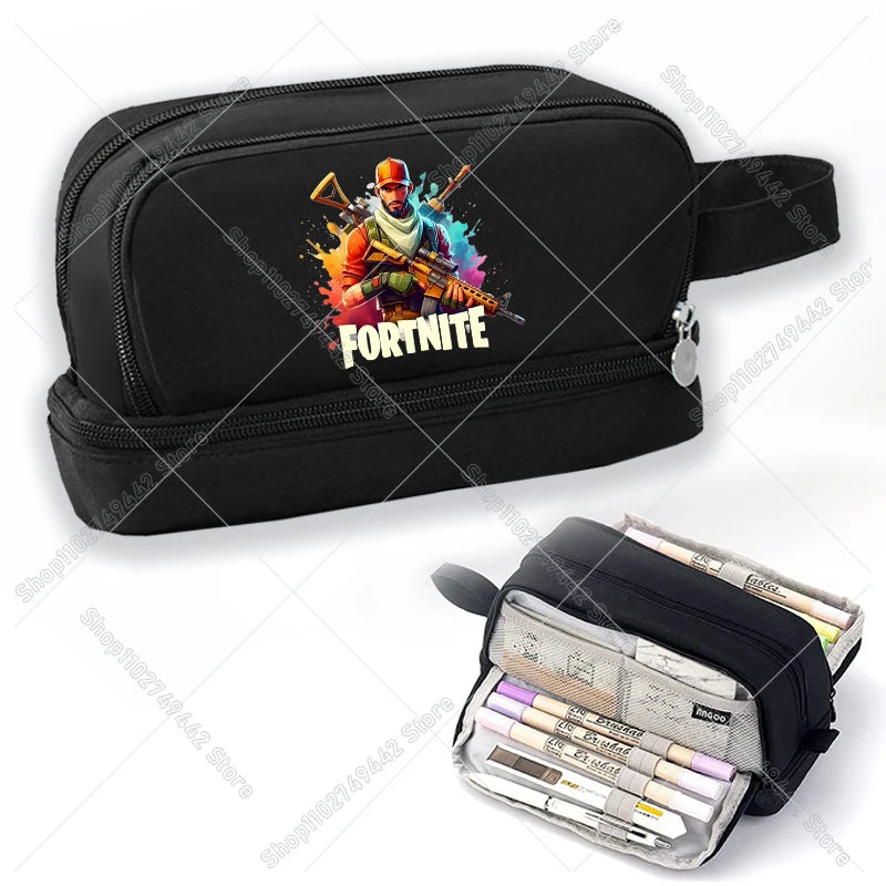 Game Anime Fortnites Student Pencil Case Cute Boy Girl Pencil Bag High-capacity Pencilcase Nylon Pen Case School Kids Stationery