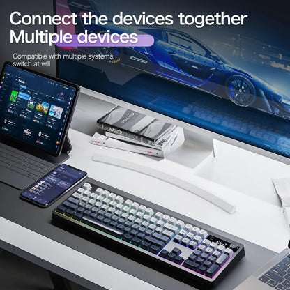 XUNFOX TK100 Wireless 2.4 Keyboard Bluetooth Dual-Mode Game Silent Office Notebook Universal Keyboard
