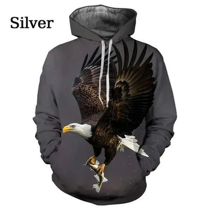 US Eagle Graphic Hoodie Men’s Clothing 3D Bald Eagle Printing Hoodies Women Pullovers Harajuku Fashion Y2K Tops Hoody Sweatshirts