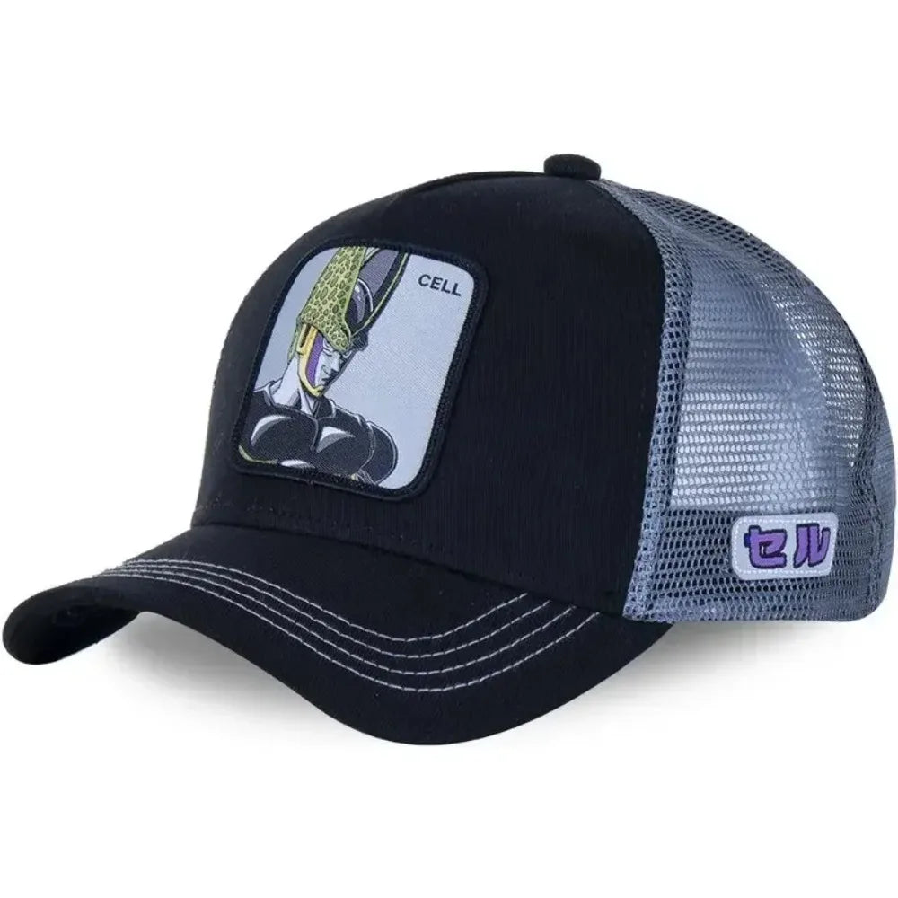 Dragon Ball Son Goku-baseballkasket til mænd, sommerkasket til rejser, broderet hiphop-solskærm, justerbar trucker-meshkasket