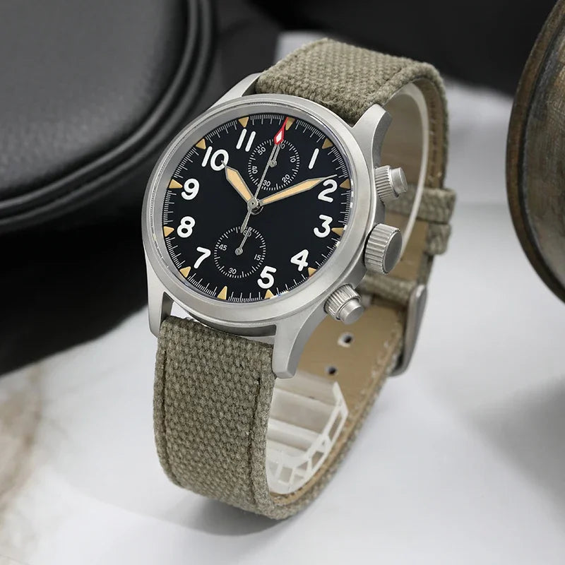 Militado VK61 VK67 Quarz-Chronographenuhr 39mm 316L-Edelstahlgehäuse 3 Zifferblätter wasserdicht 100M Multifunktions-Militäruhr