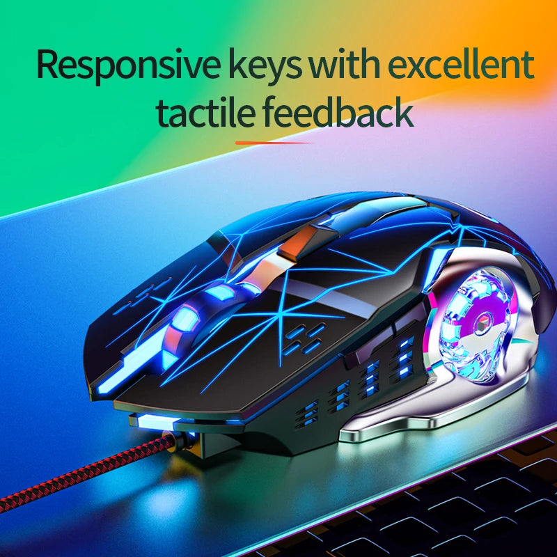 USB Wired Gaming Mouse 6 Button Backlit Ergonomic Mice DPI Adjustable Optical Mice for PC Gamer Computer Desktop