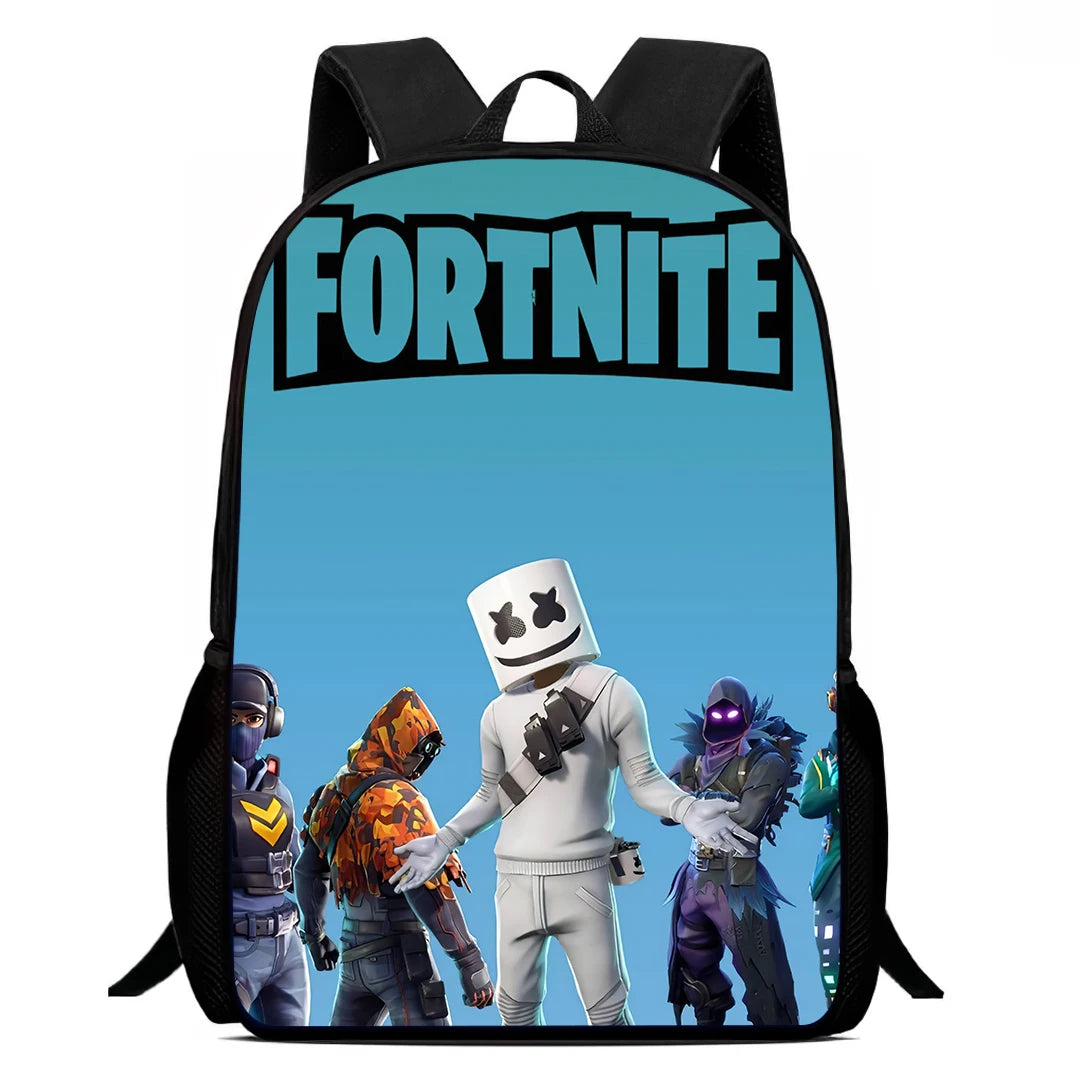 Fortnite 15 Inch Cartoon School Backpack for Kids Boys Girls, Cool Game Printed Lightweight Backpack Large Suitable for Ages 5-8