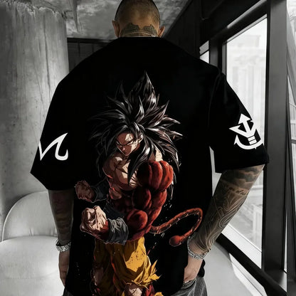 Dragon Ball Anime Super Saiyan 4 T-shirt 2025 Summer Men's and Women's Street Loose Casual Versatile Parent Child Clothing Top