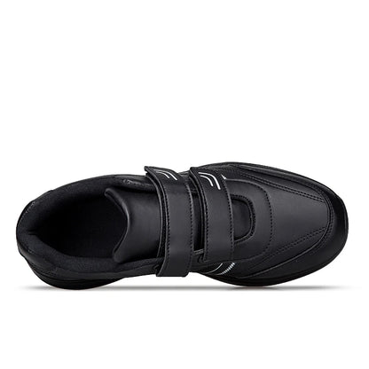 Men's Adjustable Hook and Loop Leather Sneakers Casual Sports Shoes White Sneakers Masculino Zapatillas Deportivas Tennis