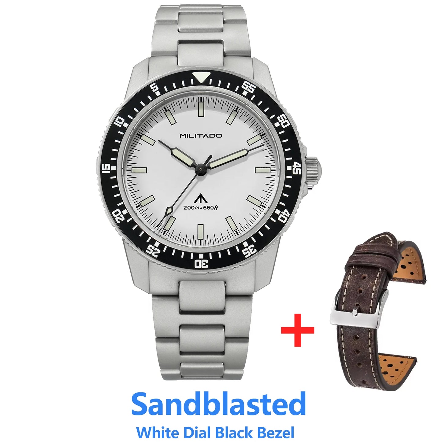 MILITADO ML25 VH31 Sweep Second Quartz Watch Men Swiss Ronda 515 Movement 200m Sapphire Crystal Ceramic Bezel 316L Steel Watches