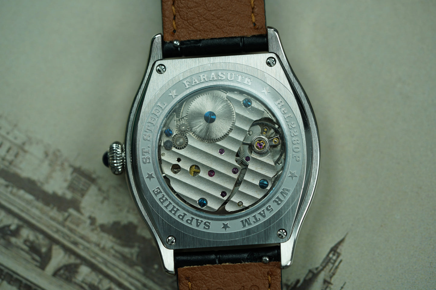 FARASUTE New Classic Hangzhou Customized Movement Manual Mechanical Watch Men's Sapphire Crystal Small Second 50m Waterproof Watch