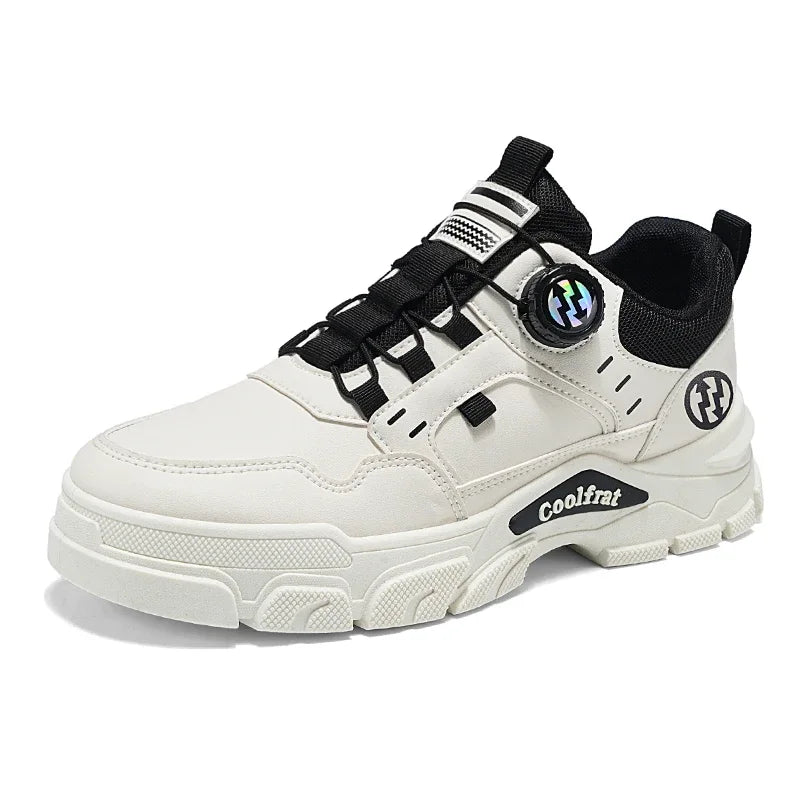 Nouvelles chaussures basses pour hommes, à boucle rotative, sportives, décontractées, tendance, d'extérieur, imperméables, chaussures de travail, semelle EVA, caoutchouc, Zapatillas Hombre