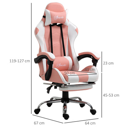 Gaming chair, ergonomic office chair with headrest, massage lumbar cushion, swivel foot gaming chair, computer chair