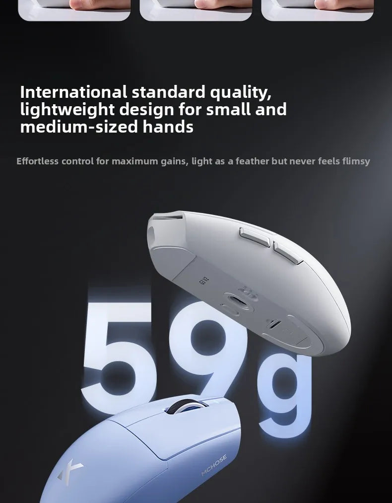 Ratón inalámbrico MCHOSE G3 V2 PRO Bluetooth trimodo ergonómico y ligero para portátil, oficina, gaming y accesorios de ordenador