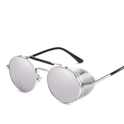 MUSELIFE Retro Round Metal Sunglasses Steampunk Men Women Brand Designer Glasses Oculos De Sol Shades UV Protection