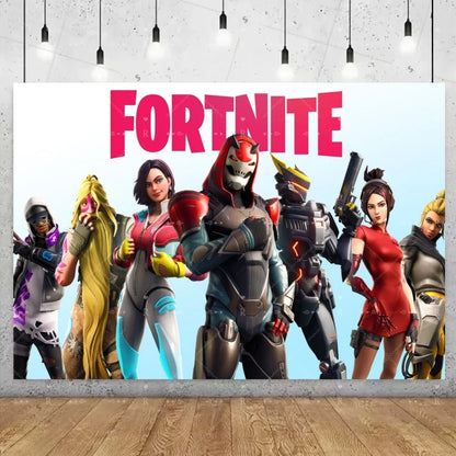 Fortnite Game Theme Birthday Party Decoration Background Fortnite Gamer Banner Boys Girls Photography Supplies Backdrop Kid Gift