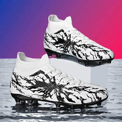 Chaussures de football pour hommes et femmes, crampons AG/FG, crampons longs en TPU stables, chaussures de football pour terrain en herbe, tige en PU de qualité supérieure, chaussures d'entraînement