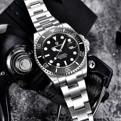 New PAGANI DESIGN Diving Automatic MechanicalWatch Luxury Sports WaterproofWatch Stainless Steel Sapphire Luminous Watch for Men