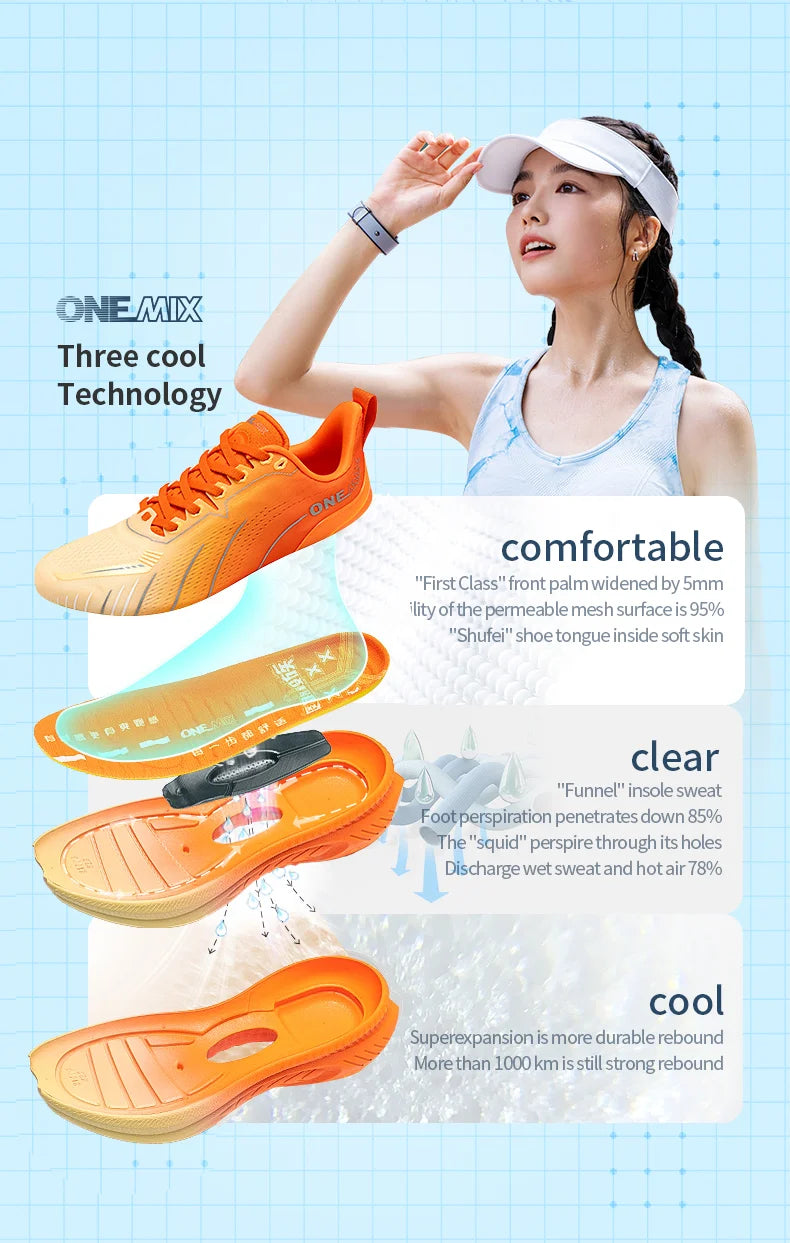 ONEMIX Nieuwe hardloopschoenen met demping voor heren, geschikt voor intensieve hardlopers, met veters, sportschoenen voor dames, antislip, outdoor, atletische herensneakers
