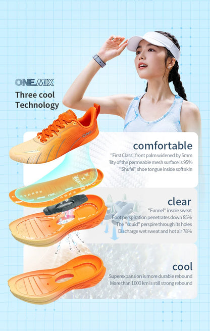 ONEMIX Nieuwe hardloopschoenen met demping voor heren, geschikt voor intensieve hardlopers, met veters, sportschoenen voor dames, antislip, outdoor, atletische herensneakers