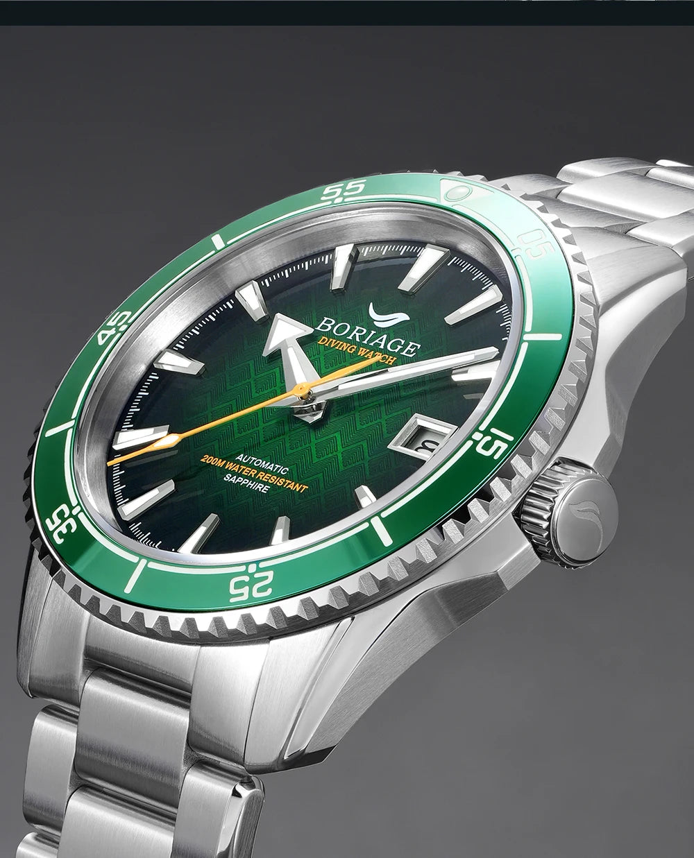 BORIAGE Fully automatic mechanical diving watch, 200m Water Resistance Miyuda 9015 movement men's watch