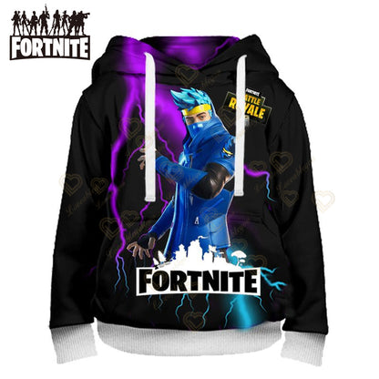 Fortnite Hoodies Pullover Sweatshirt Victory Royale 3D Hoodies Streetwear Hooded Clothes Tops for Kids Birthday Gifts