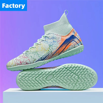 Men Professional Football Shoes Society Cleats Soccer Shoes Original Indoor Football Field Boots Grass Training TF/FG Sneaker
