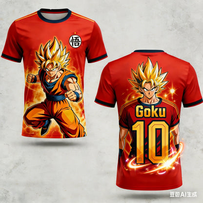 2026 Summer Dragon Ball Retro Fitness T-shirt Men's Oversized 3D Printed Short-sleeved Family Unisex Children's Sports Shirt