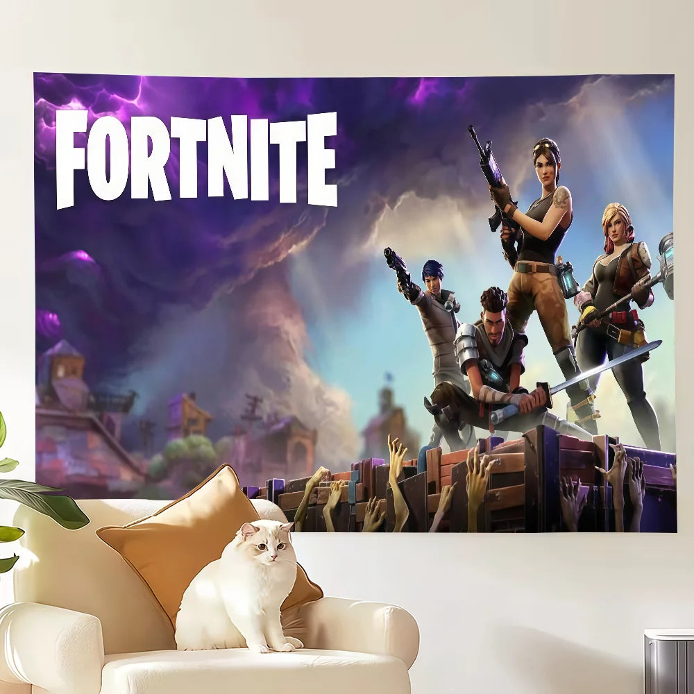 Game F-Fortnite Flag Decoration Art Picnic Party Home Hanging Camping Outdoor Party Banner