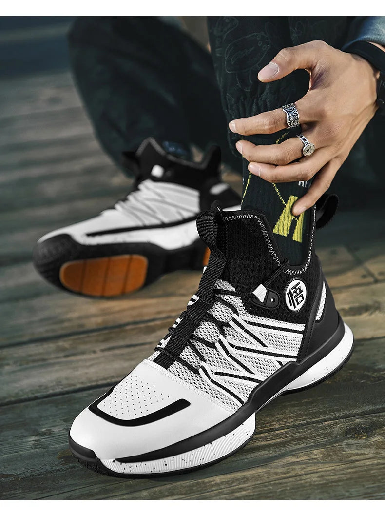 2024 New Dragon B Style Orange Men's Basketball Shoes Size 38-44 Air Cushioning Sport Sneakers Mesh Breathable Training Shoes