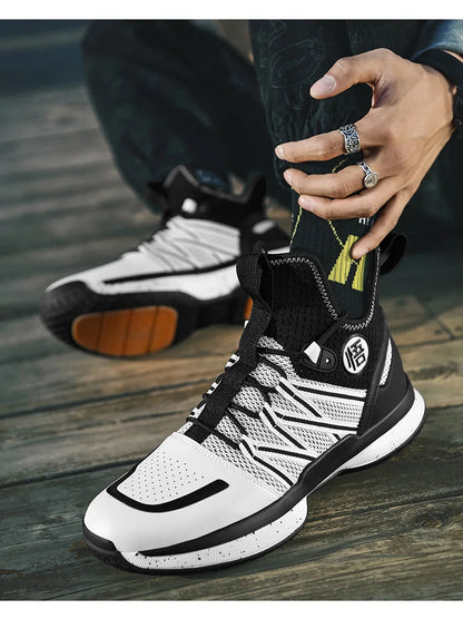 2024 New Dragon B Style Orange Men's Basketball Shoes Size 38-44 Air Cushioning Sport Sneakers Mesh Breathable Training Shoes