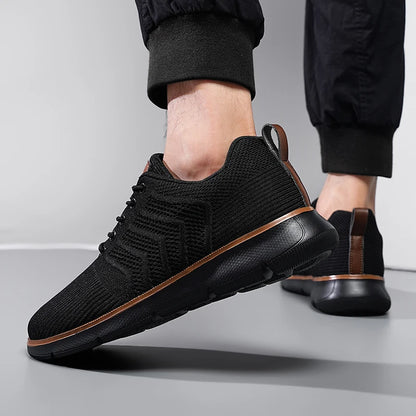 Casual Sneaker Shoes Breathable Men's Walking Mesh Soft Sole Outdoor Anti Slip Travel Comfortable Running Shoes Tenis Masculino