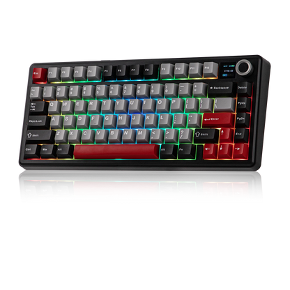 EPOMAKER X AULA F75 MAX Compact 75% Wired/BT5.0/2.4GHz Wireless Mechanical Gaming Keyboard with TFT Screen & Knob for PC/Mac