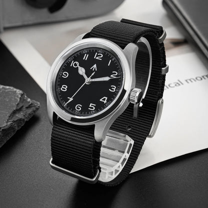 Militado ML08 Quartz Watch VH31 Movement Double Domed Sapphire Crystal Wristwatch Super C3 Green Luminous 38mm Vintage Watches