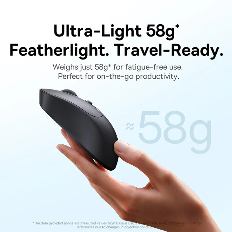 【NOVO】Baseus EM2 ergonomski bežični miš Bluetooth 5.3 2.4G, Type-C punjenje, ultra lagan, tih, s prilagodljivim tipkama