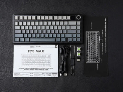 EPOMAKER X AULA F75 MAX Compact 75% Wired/BT5.0/2.4GHz Wireless Mechanical Gaming Keyboard with TFT Screen & Knob for PC/Mac
