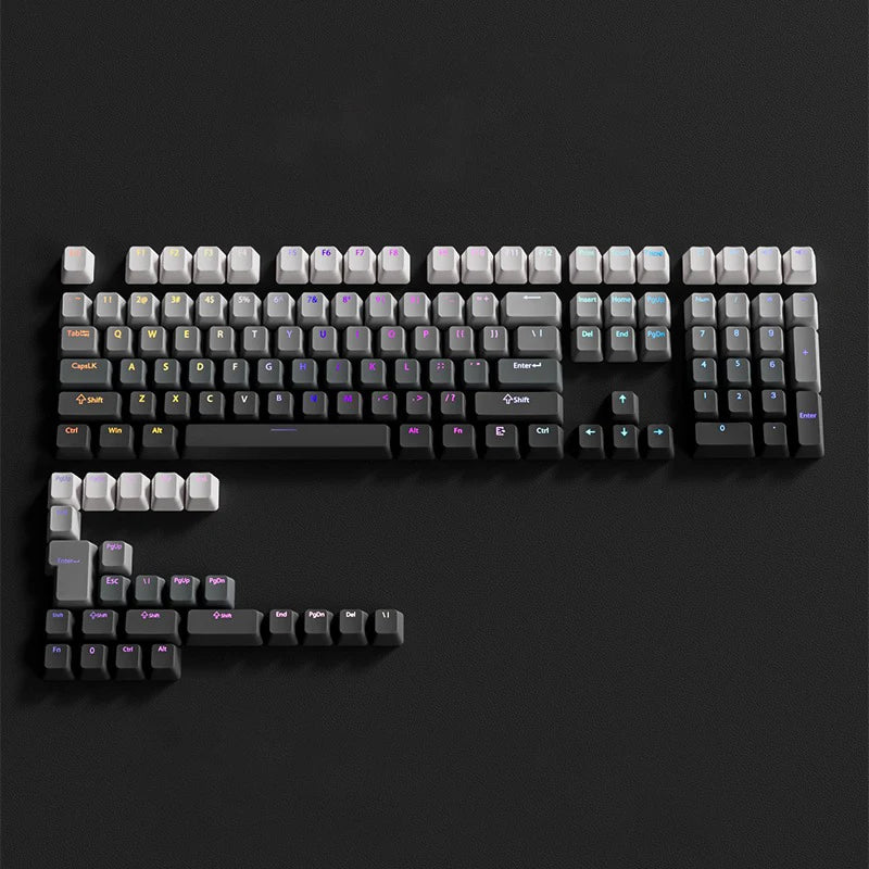 132 Keys OEM Profile Gradient backlit RGB Keycaps For Cherry MX Switch Mechanical Gamer Keyboard PBT Keycap ISO Layout Key caps