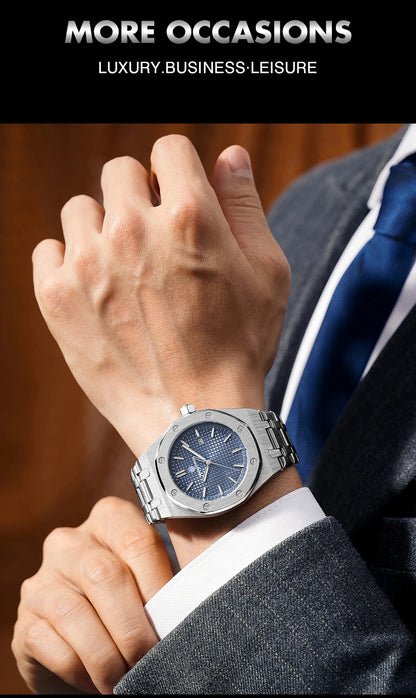 PAAZOMU Luxury Square Man Quartz Watch Waterproof Luminous Date Men's Watch High Quality Stainless Steel Business Men Watches