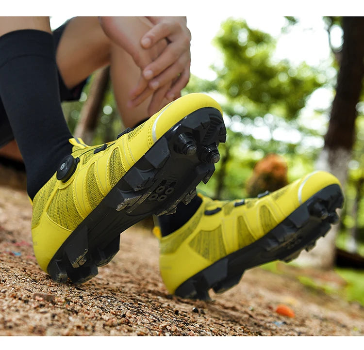 Pantofi de mountain bike pentru bărbați, pantofi de ciclism cu cataramă rapidă, compatibili cu pedalele cu sistem SPD, pentru interior și exterior, pantofi MTB pentru femei