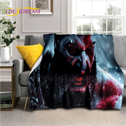29 Style Kratos God of War Games Cartoon Blanket,Soft Throw Blanket for Home Bedroom Bed Sofa Picnic Travel Office Cover Gifts
