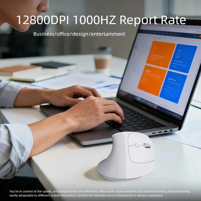 Ratón inalámbrico vertical Inphic X9 PRO con carga rápida Type-C, ergonómico y silencioso, para oficina, portátil, PC, ordenador y gaming