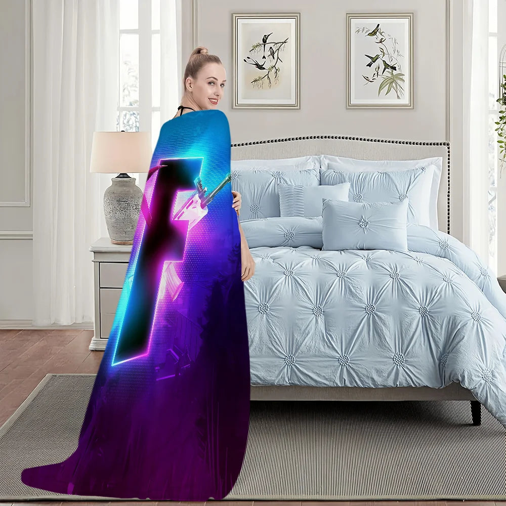F-Fortnite Logo Game Blanket Soft Throw Blanket for Picnic Bed Sofa Home Bedroom Cozy Warm Comfortable
