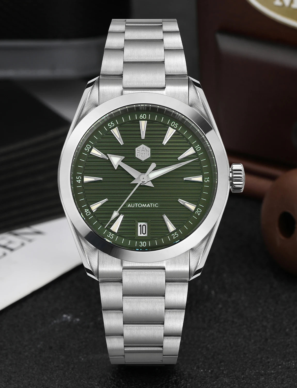 San Martin 38mm Chronometer Men's Watch SN0113W V2 ST2130 Automatic Movement Sapphire BGW9 Luminous Waterproof 100m Watch